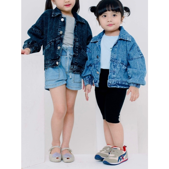 (1-5 Tahun) Jaket Anak | Jaket Jeans Anak | Jaket Denim Anak | Outer Anak Perempuan 1-5 Tahun