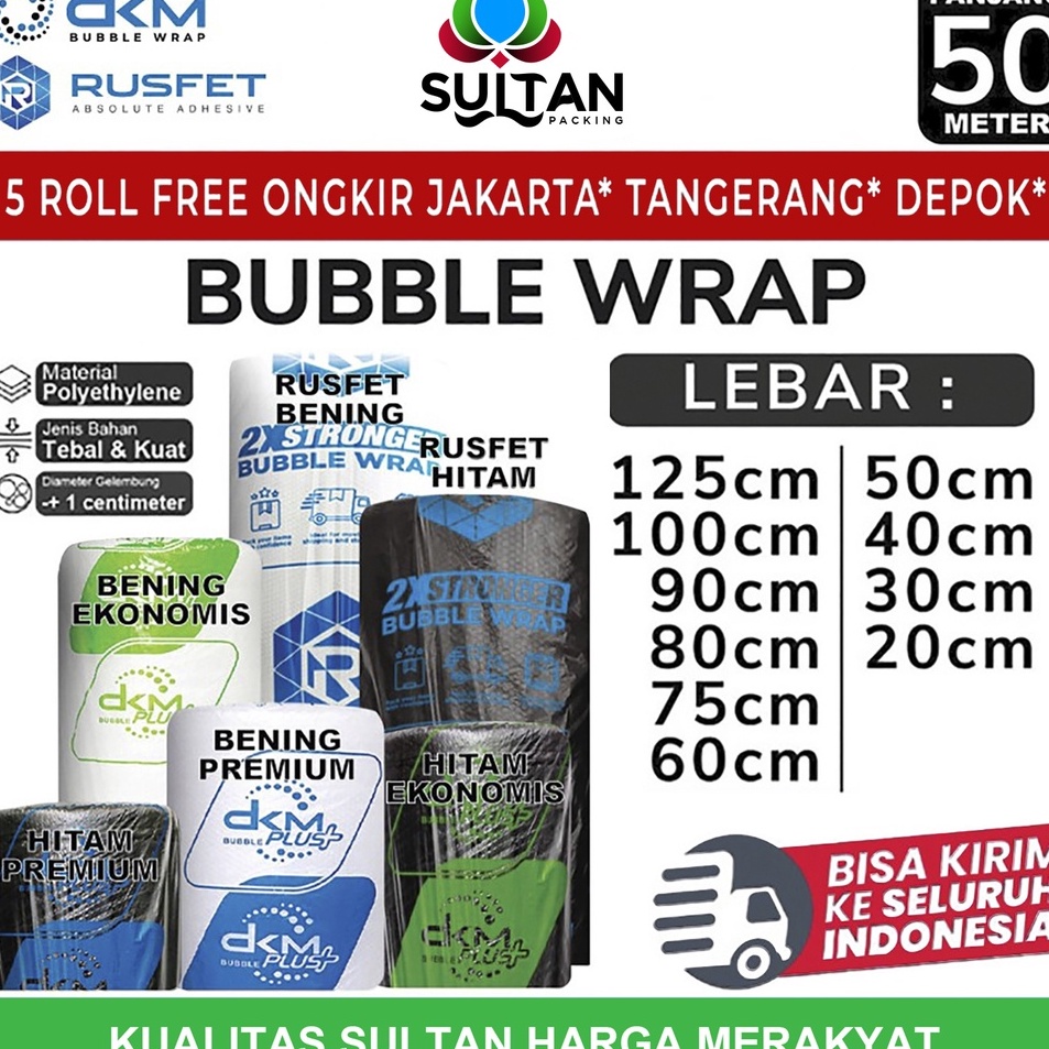 

Pro Seller Plastik Bubble Wrap 5meter HITAM PREMIUM DKM PLUS Bubblewrap TERMURAH ROLL