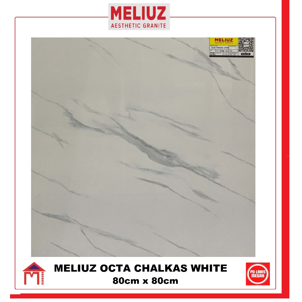 Granit Meliuz Octa Chalkas White / Granit 80x80 / Granit Lantai 80x80