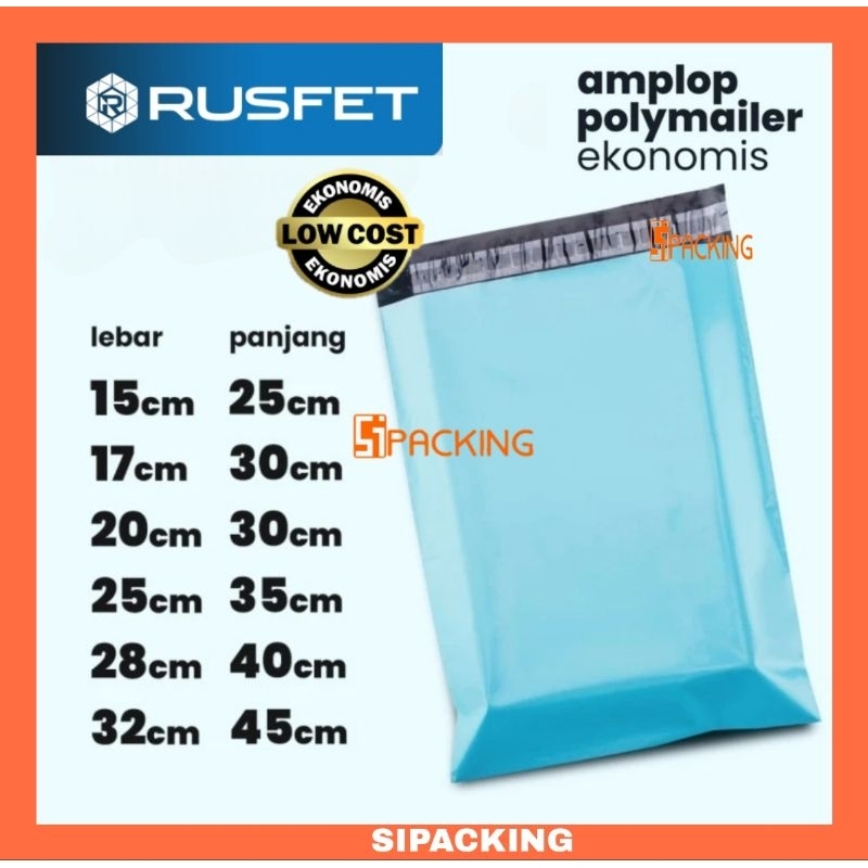 

POLYMAILER PUTIH TERMURAH BERKUALITAS KANTONG EKONOMIS POLYMER RUSFET BABY BLUE PACKING KEMASAN BAJU FASHION OLSHOP ISI 100 15X25 17X30 20X30 25X34 28X40 32X45 TERMURAH AMPLOP PLASTIK PACKAGING ANTI SOBEK GLOSY