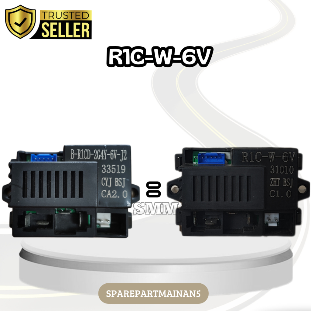 SMA5 || Receiver + Remote Control 2,4Ghz R1C-W-6V Pengganti B-R1CD-2G4Y-6V-J2 (modul PCB) mobil main