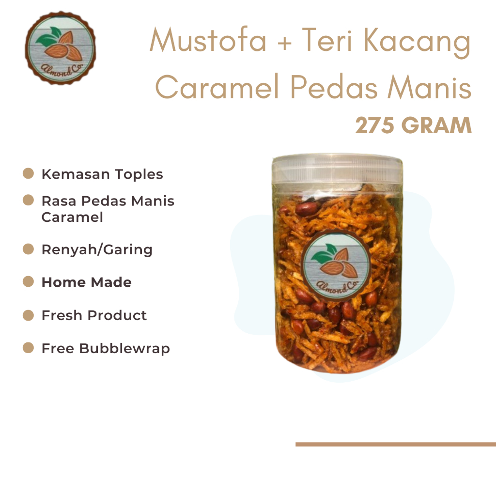 

Kentang Kering Mustofa Ikan Teri Kacang Caramel Pedas Manis 275gr