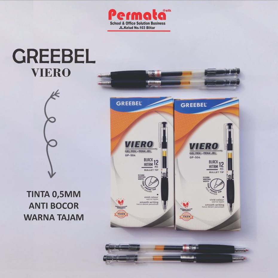 

Ballopint GREBBEL VIERO 12 Pcs O,5 MM Body Transparan Pulpen GREBBEL Pulpen Gel Murah