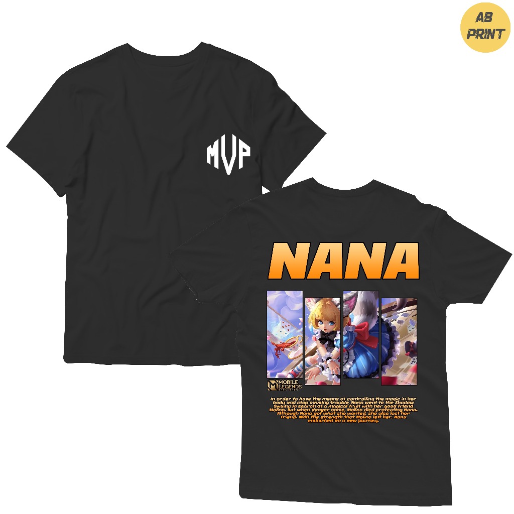 Kaos Mobile Legend Nana/Kaos hero skin ML keren/Kaos viral 2024/Kaos murah adem/terlaris/AbPrint