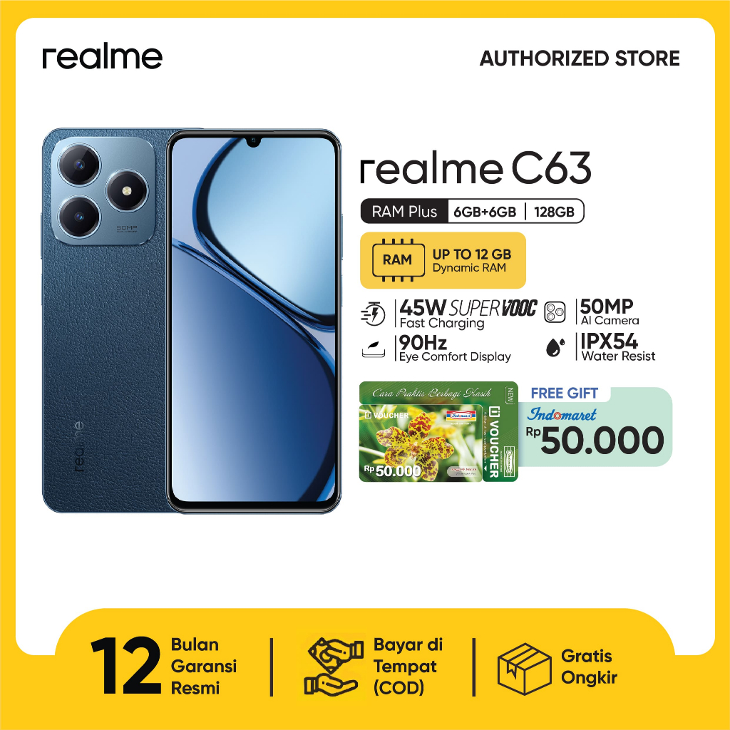 realme C63 6GB+6GB* | 128GB NFC | 45W Fast Charge| 5000mAh Durable Battery | AI Boost Engine | 90Hz Eye Comfort Display | 50MP AI Camera-5