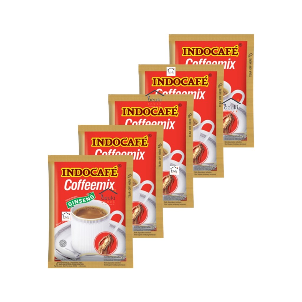 

5PCS Indocafe Coffeemix Ginseng Minuman Serbuk Kopi, Krimer dan Gula