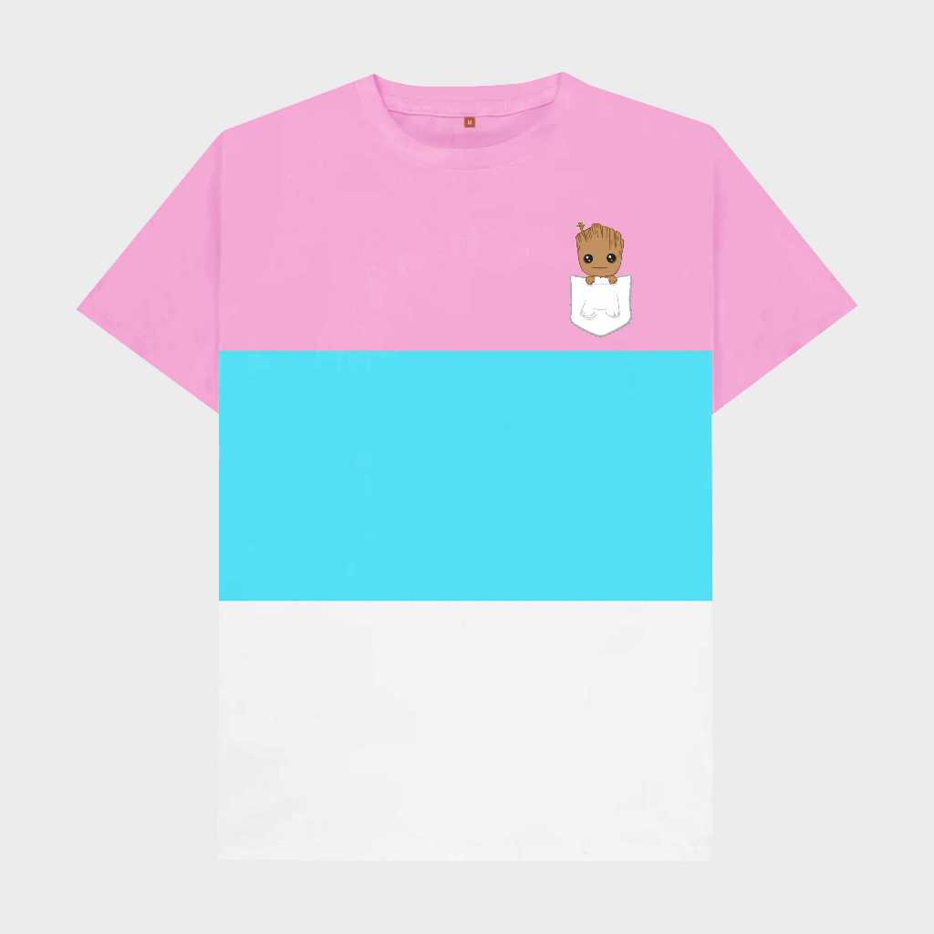 Kaos Kombinasi Dengan Logo Groot / Kaos Kombinasi 3 Warna / T-shirt Baju Untuk Pria Dan Wanita