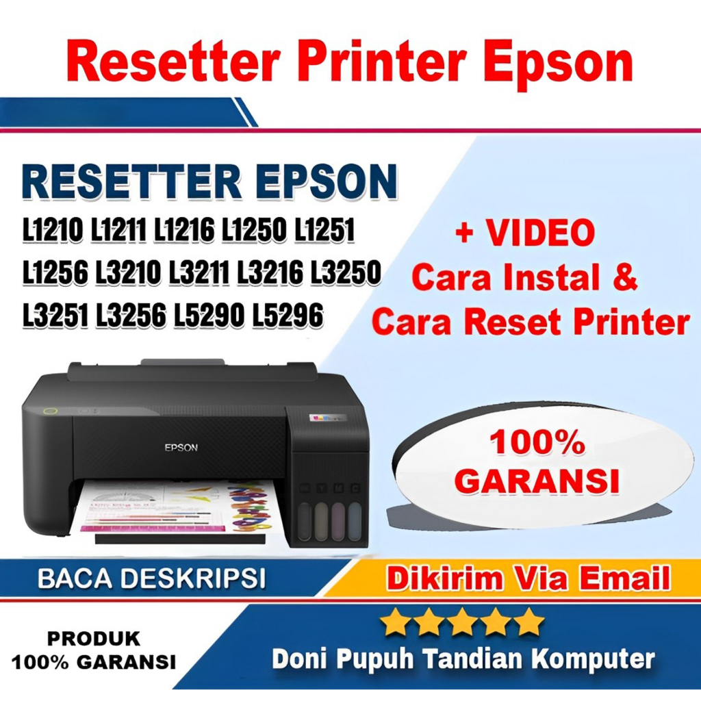 Resetter Epson L1210 L1211 L1216 L1250 L1251 L1256 L3210 L3211 L3216 L3250 L3251 L3256 L5290 L5296 +