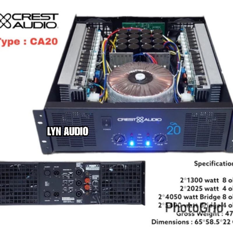POWER AMPLIFIER CREST AUDIO CA 20 ORIGINAL