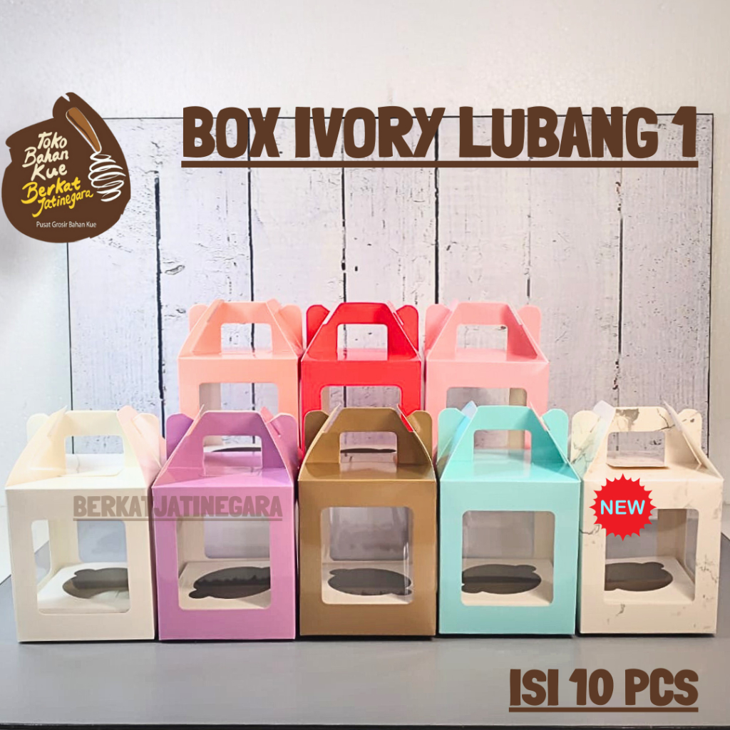 BOX CUPCAKE IVORY LUBANG ISI 10 PCS / DUS CUPCAKE / BOX MUFFIN SATUAN