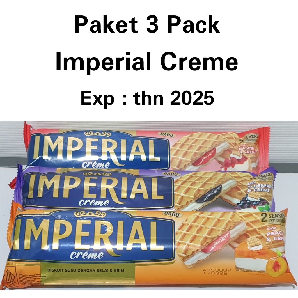 

PAKET 3 PACK BISKUIT SUSU BENTUK WAFEL IMPERIAL CREME 108 gram