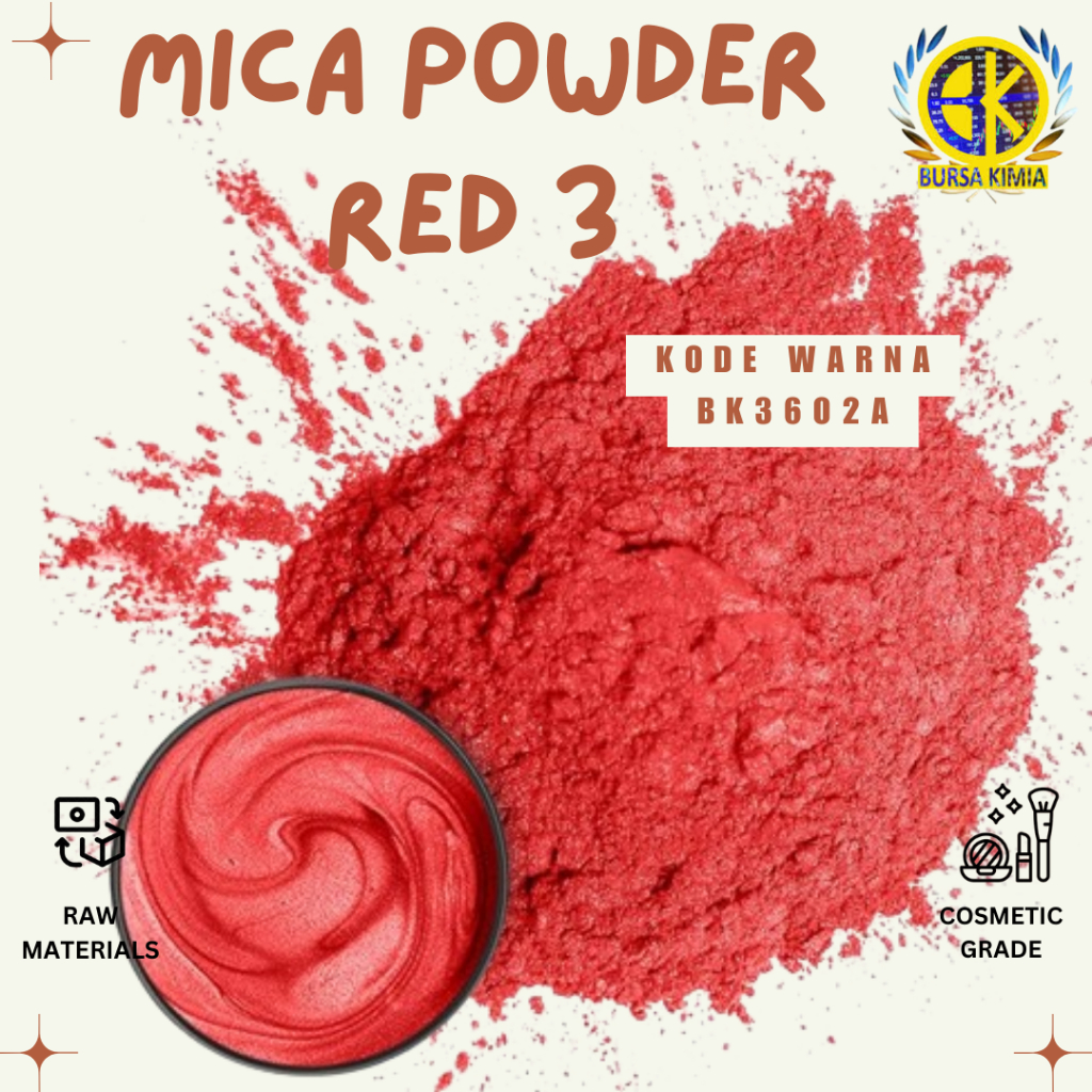 

Mica Powder Red 3 1KG pewarna Bubuk Kosmetik warna merah DIY