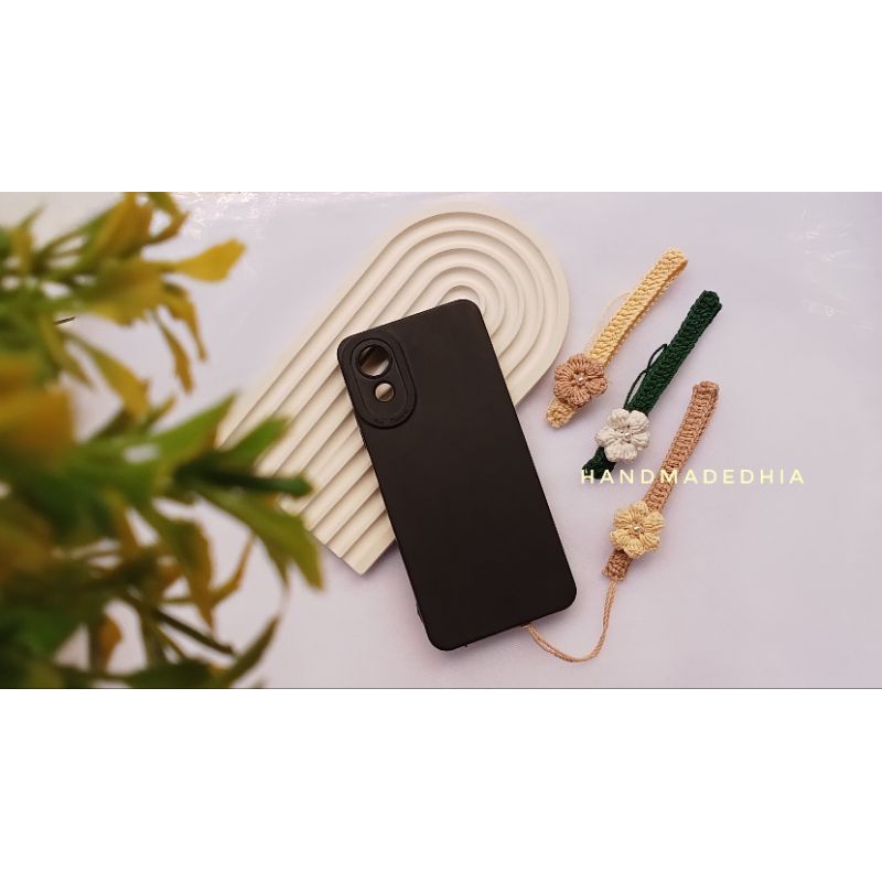 Souvenir Srap Phone Gantungan HP Lanyard Tali Rajut Benang Polycherry