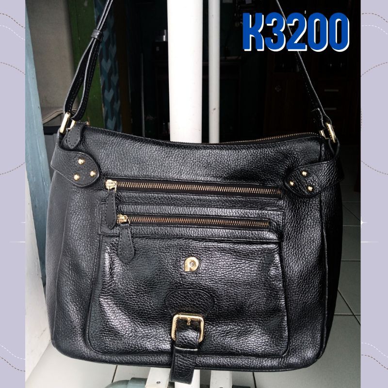 PAPILLON K3200 HITAM PRELOVED TAS KULIT SLEMPANG WANITA SEKEN