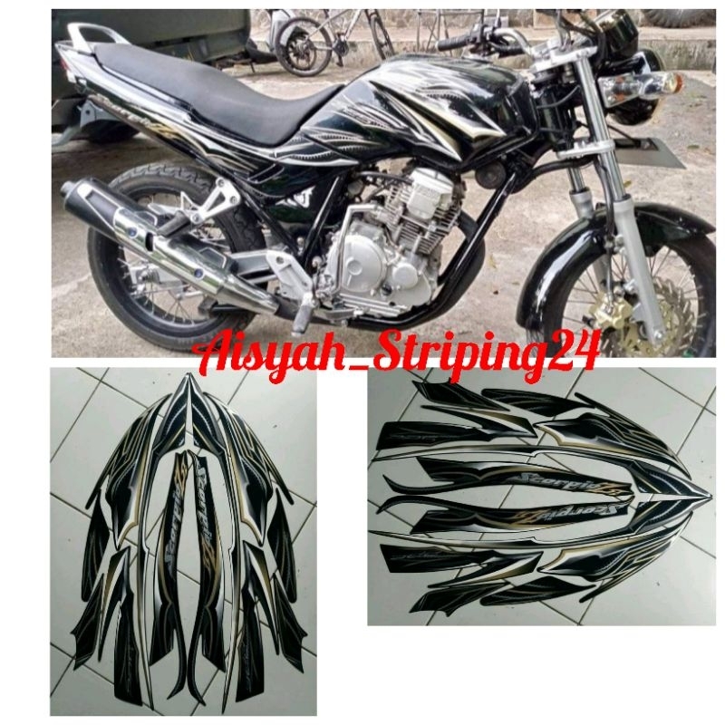 stiker striping yamaha scorpio z 2010 hitam