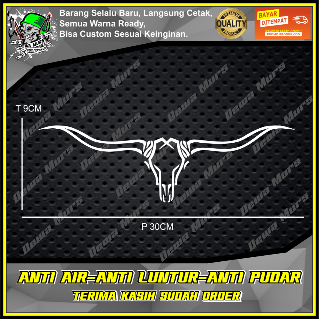 Cutting Sticker TRIBAL KEPALA BANTENG A1
