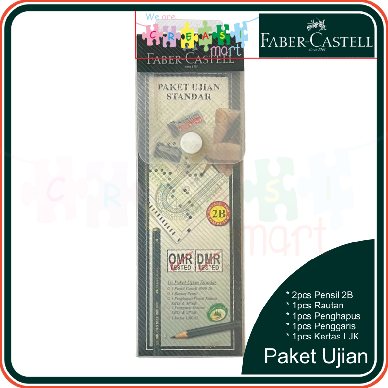

Faber Castell Paket Ujian Set Pensil 2B + Penggaris + Penghapus + Rautan Standar EBTA SPMB Original