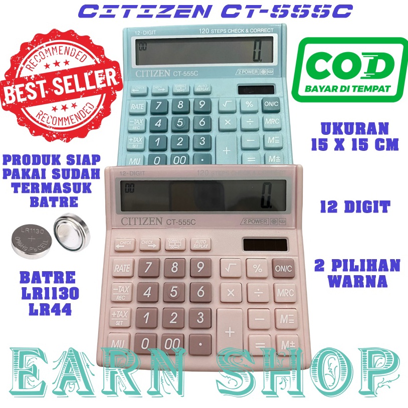 

KODE O34T KALKUKATOR FANCY WARNA WARNI CITIZEN CT 555C CT555C CT555