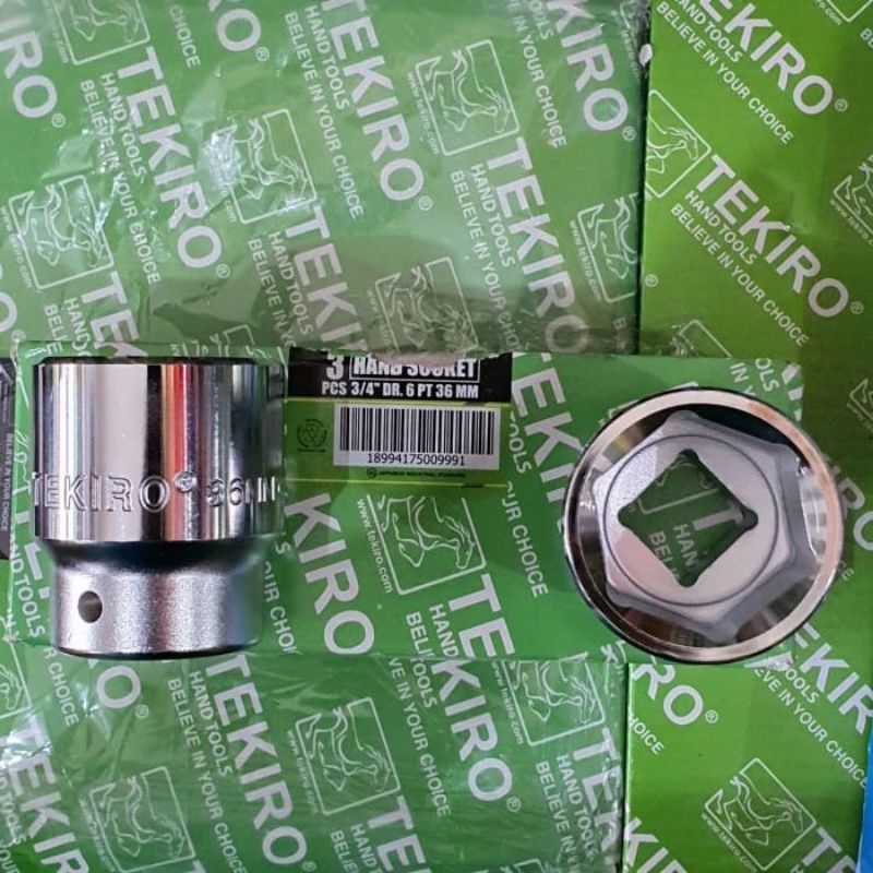 TEKIRO mata kunci sock 3/4" Dr ukuran 34mm 6 pt / 12 pt