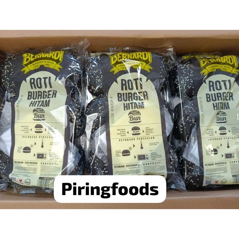 

BERNARDI BLACK BURGER / BURGER HITAM WIJEN ISI 6 PCS PIRINGFOODS