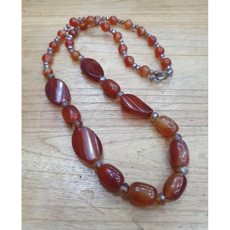 Kalung batu kalimantan mix kristal (aksesoris martapura)