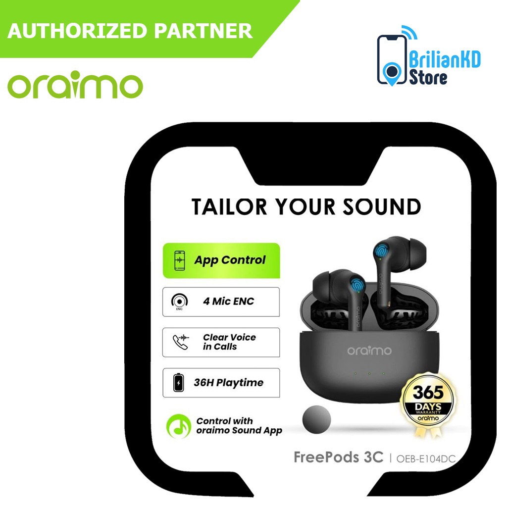 Headset Oraimo OEB-E104DC TWS 4 Mic ENC Headset Bluetooth 5.3 FreePods 3C