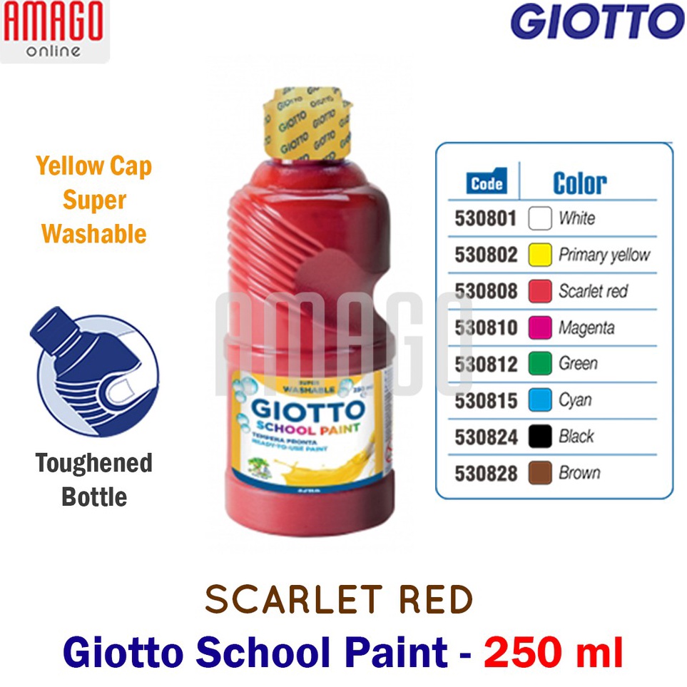 

KODE Q1A GIOTTO School Paint Cat Air Poster Lukis Sekolah 25 ml warna Red 5388