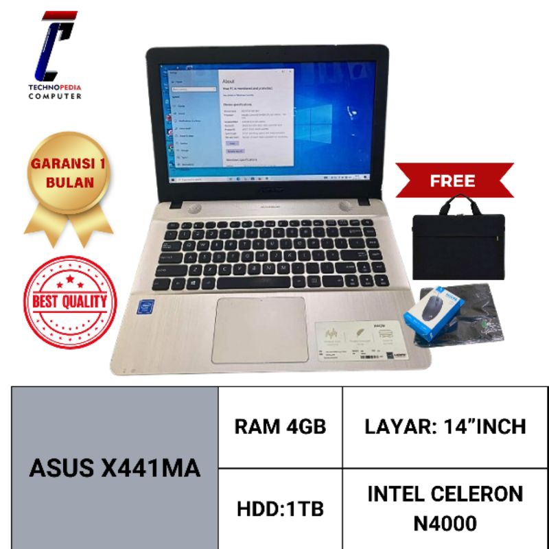 ASUS X441MA|INTEL CELERON N4020|RAM 4GB|14"INCH|HDD 1TB|LAPTOP SECOND ASUS X441MA|HARGA TERJANGKAU|PERFORMAHANDAL