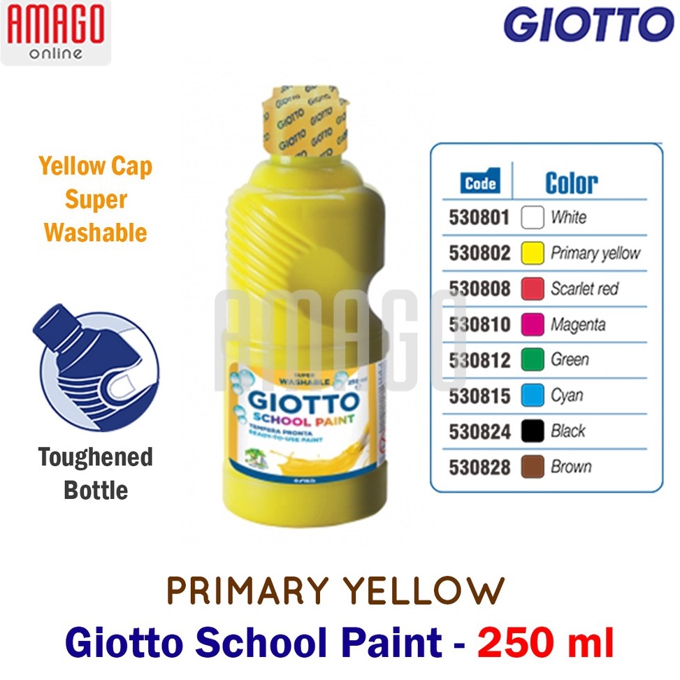 

KODE G64N GIOTTO School Paint Cat Air Poster Lukis Sekolah 25 ml warna Yellow 5382