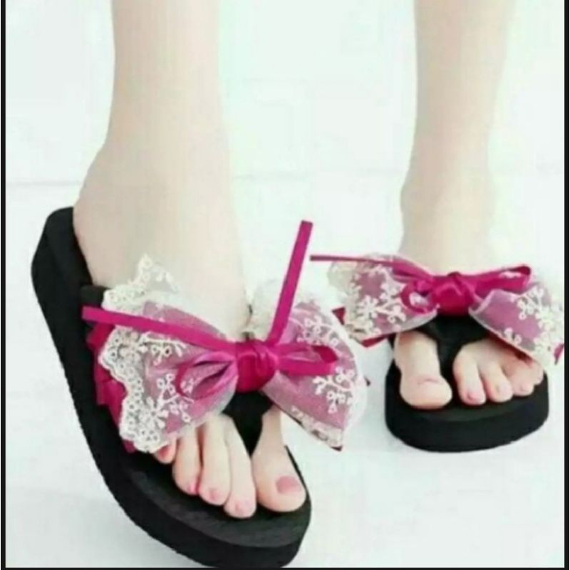 Sandal spons wedges, sandal jepit wanita, sandal murah