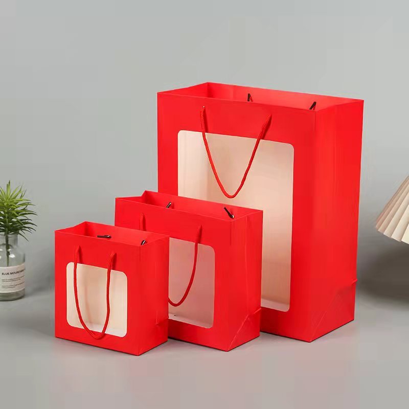 

Satuan- Paperbag Karton Mika Merah/ Tas Kado Hamper Gift Souvenir Goodiebag Mika Merah Shopping Bag