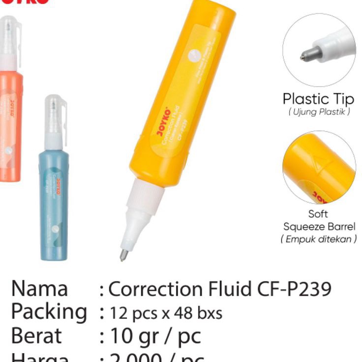 

Readystock correction FluidTipex Cair Joyko CFP239 1pak12pcs