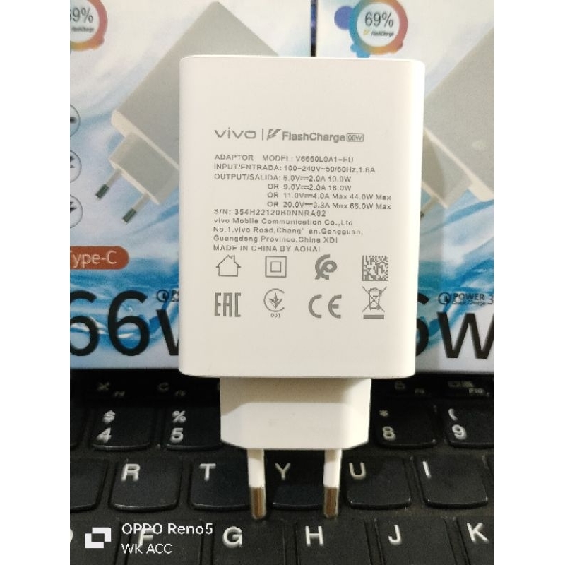 Charger Cas VIVO FLASH CHARGE FAST CHARGING 44W / 66W / 80W TYPE C GRADE ORIGINAL T1 Pro 5G V25 Pro 