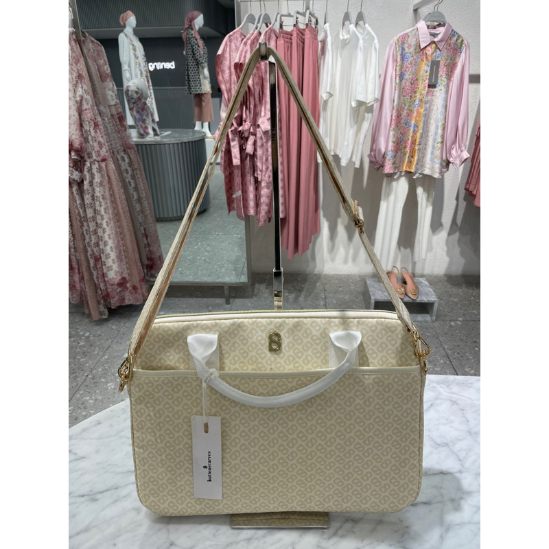 BUTTONSCARVES EMILIE LAPTOP BAG IVORY