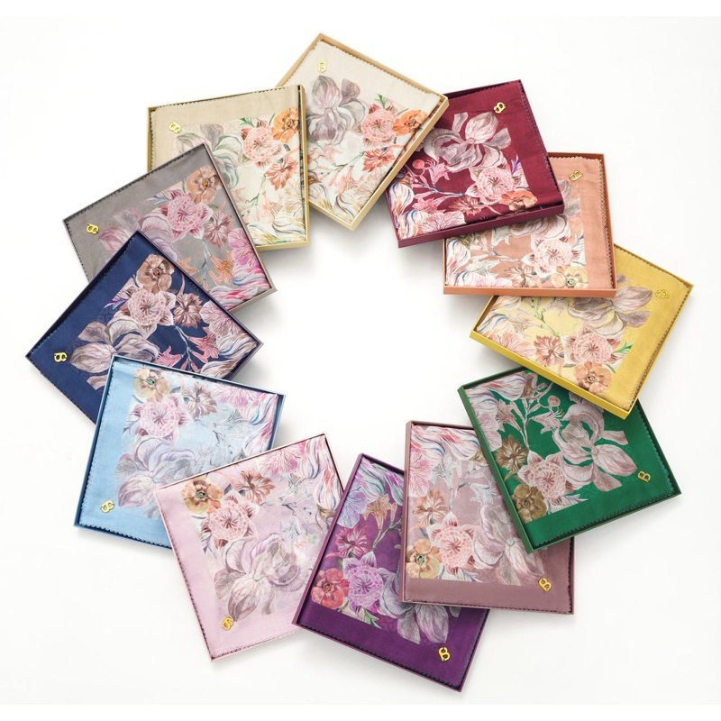 The Farra Series Buttonscarves Hijab Voal Square Segiempat original BS Kerudung