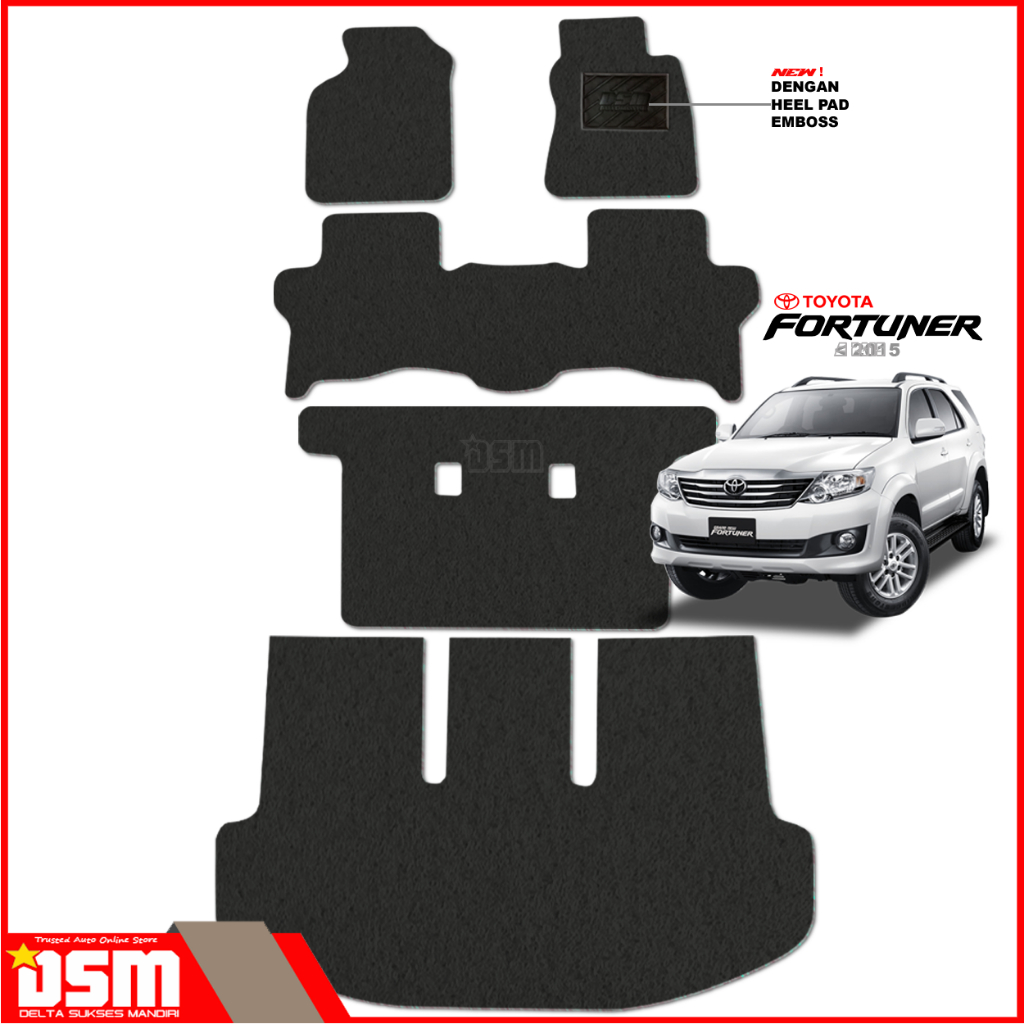 Karpet Mobil Mie Toyota Fortuner (<2015) Full Sampai Bagasi / Karpet Bihun Fortuner