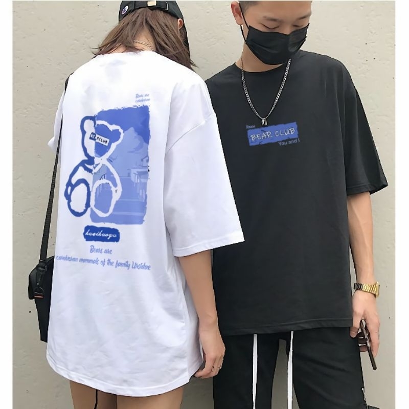 Farima.id Kaos Oversize Bear UNISEX Pria Wanita T-shirt Oversize Cotton Combed Tebal Premium