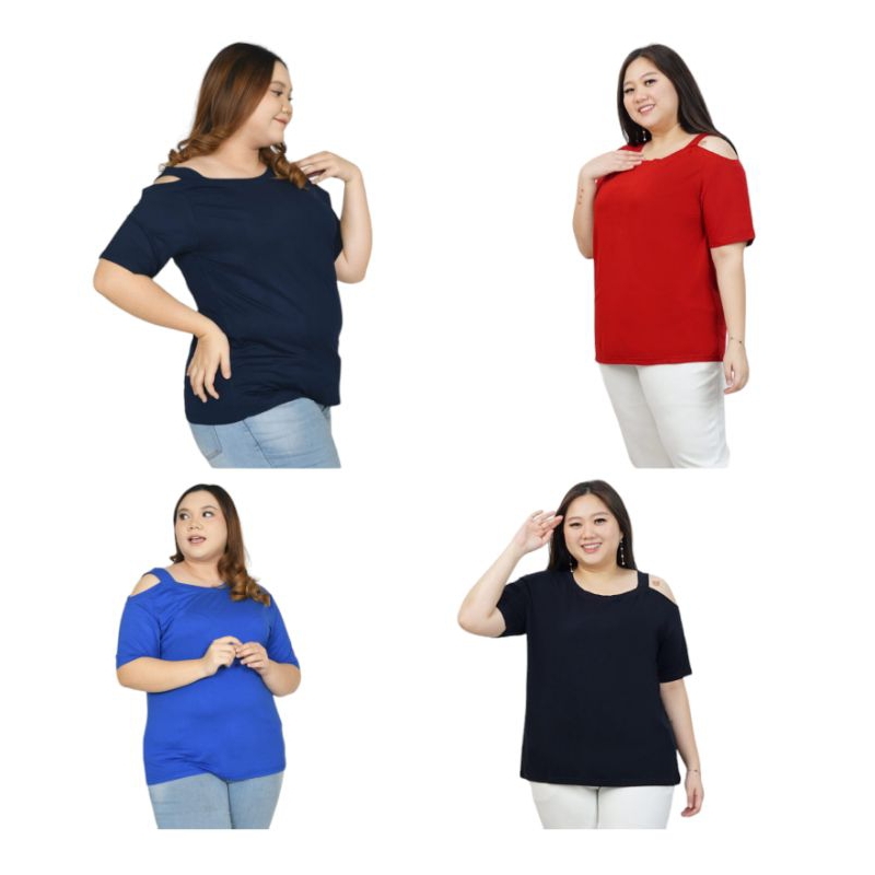 HANZZELO - LD120 MEGHAN TOP Spandex rayon Blouse bigsize Jumbo bahu bolong