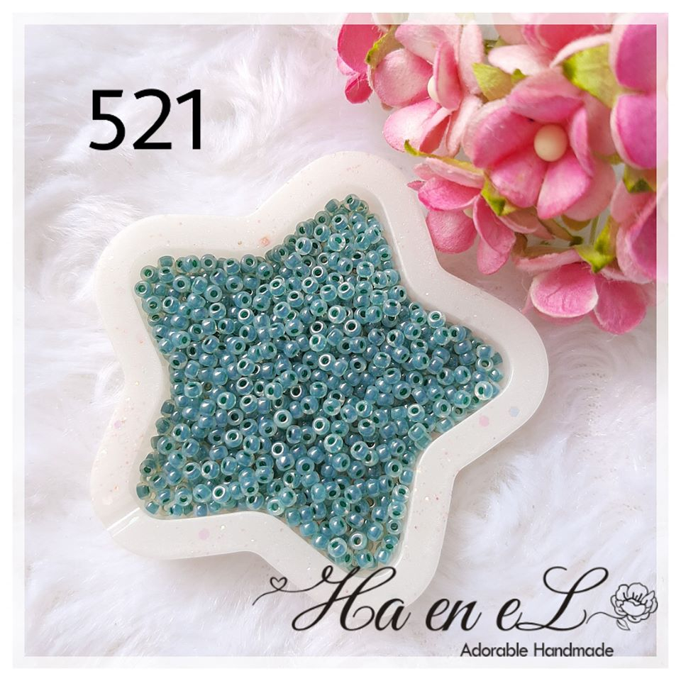 Payet Miyuki pasir seedbead (RR) ukuran 12/O(sp) & 11/O kode 521 (10gr) Hijau Toska