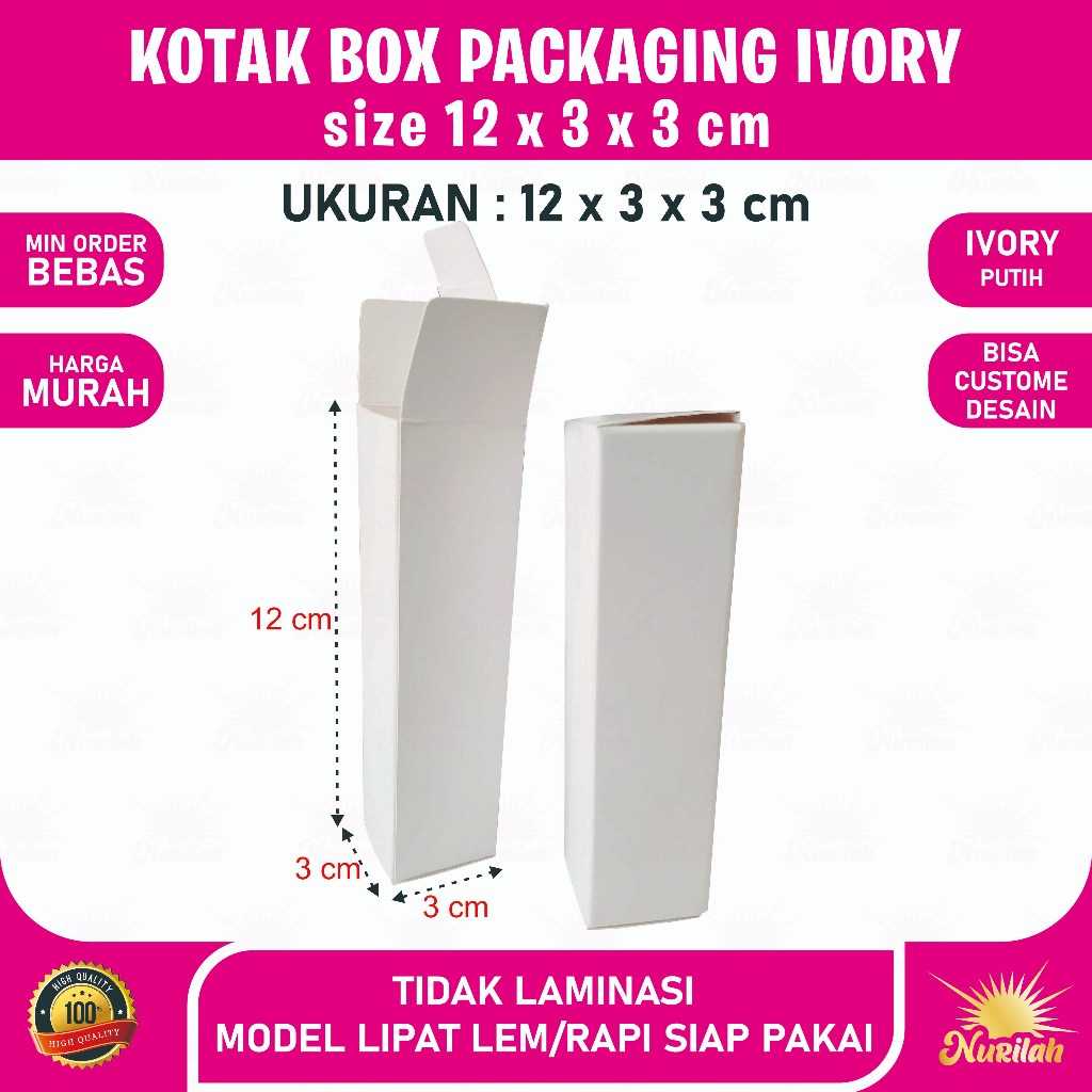 

Box Packaging Ivory 12x3x3 cm