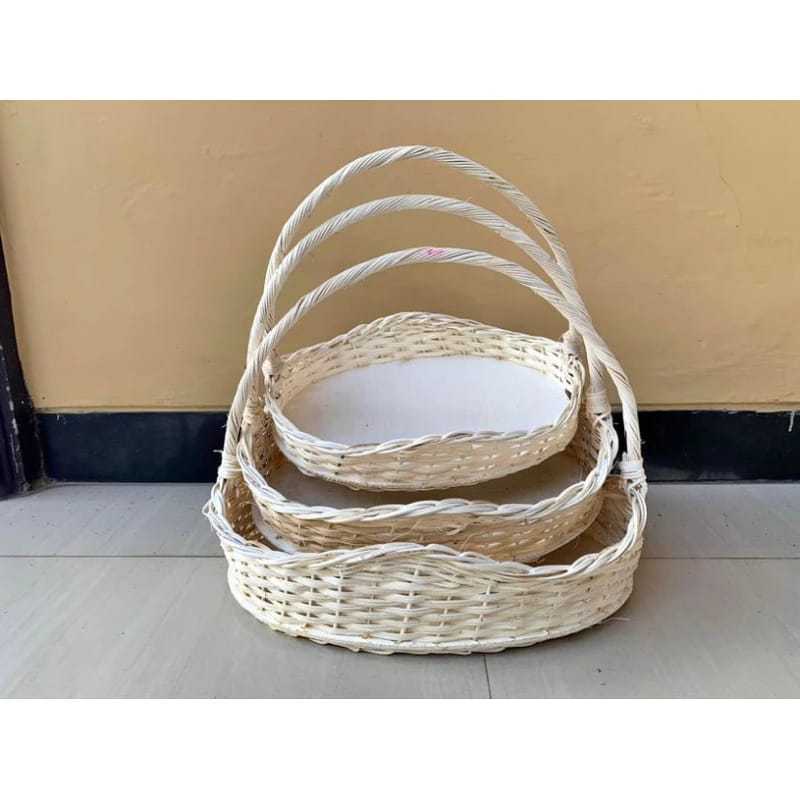 Keranjang Rotan Seserahan Model Ombak Kranjang Parcel Buah