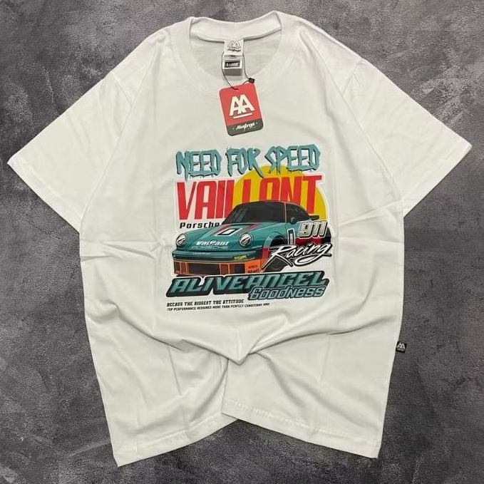 Tshirt Kaos putih 911 GT2 VAILLANT / Kaos Distro Vintage Nascar 1885 Retro Race / Kaos Mobil Sport /