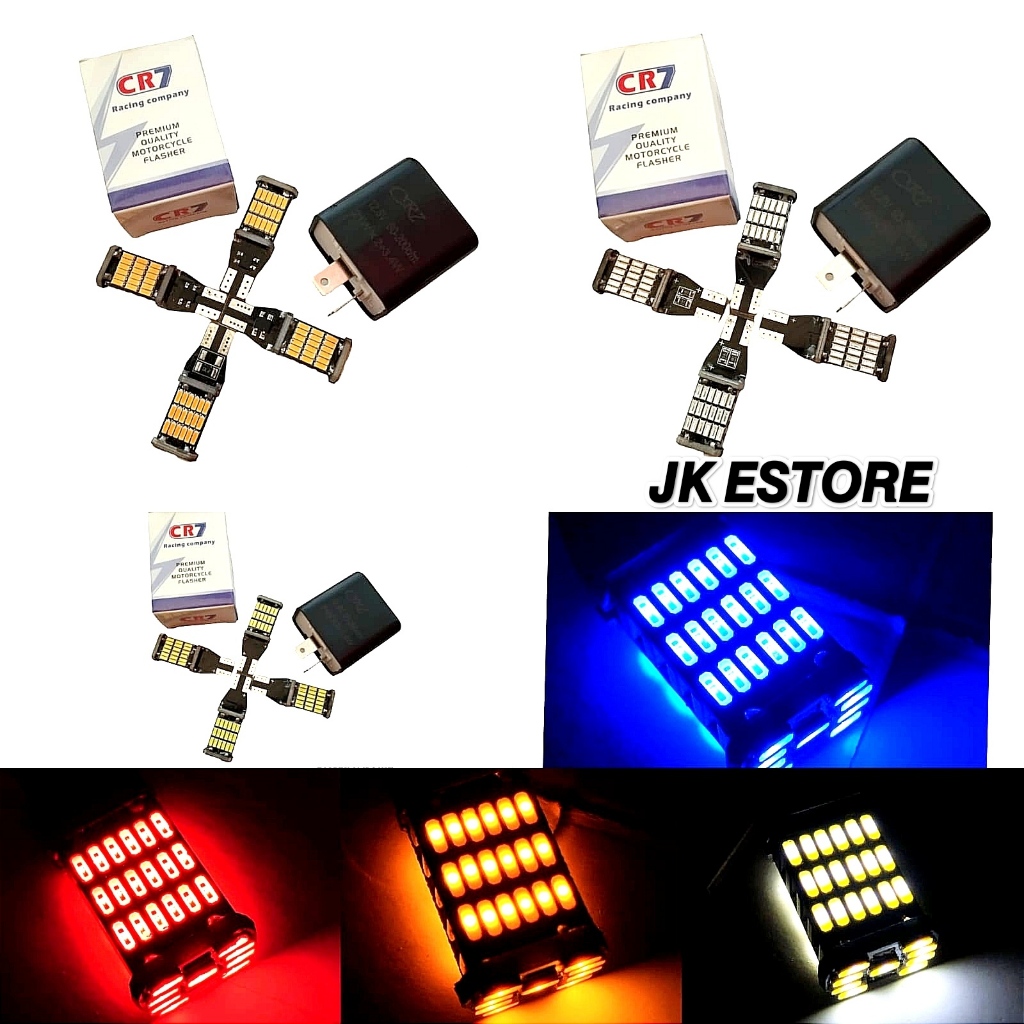 Paket Lampu Sein Dajjal 45 LED Sein Senja 4pcs + Relay Flasher CR7 Universal