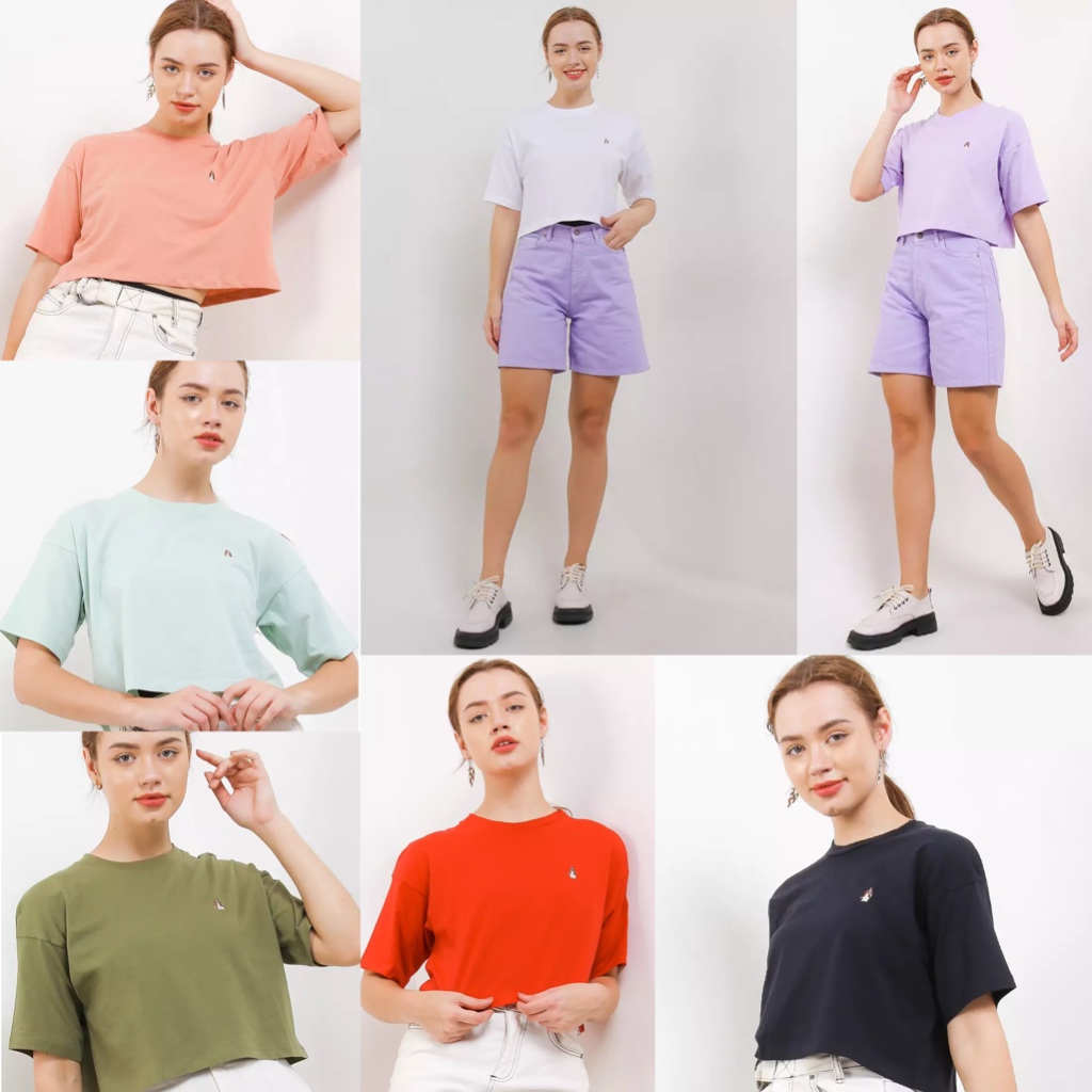 Hush Puppies Suzana Cropped Basic Tee Original (Kaos / Tshirt / Tee Crop Wanita)