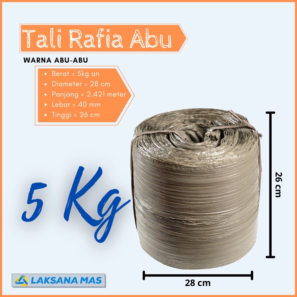 

mox23 Tali Rafia Plastik Roll Besar Laksanamas Warna Abuabu Ukuran 5kg an di JakartaBogorDepokTangerangBekasi Terbaik