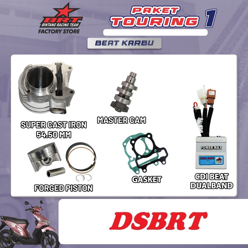 PAKET BRT BEAT SCOOPY Karbu Blok + Noken As + CDI Dualband Beat Scoopy Spacy Karburator 130cc