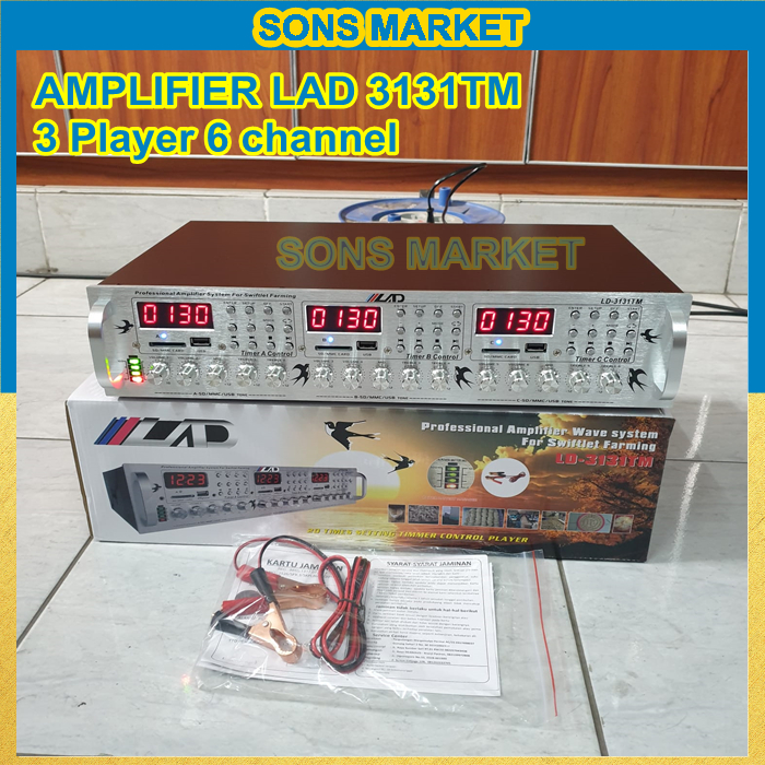 AMPLIFIER WALET LAD LD 3131TM AMPLI WALET 3 PLAYER 6 CHANNEL 3131 TM 6Ch ORIGINAL