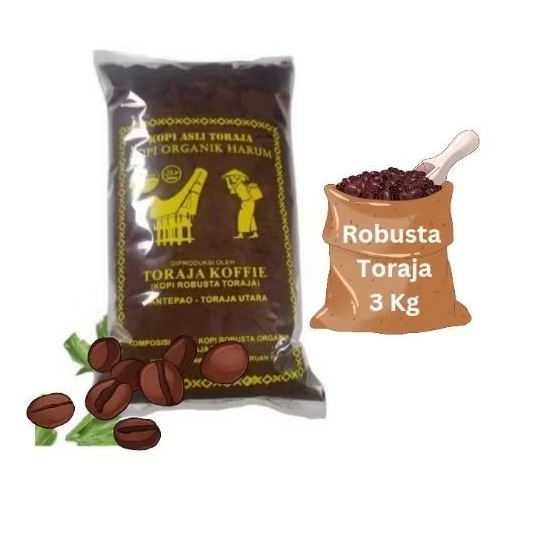 

Kopi Robusta Toraja Kopi Bubuk Robusta Organik 3kg