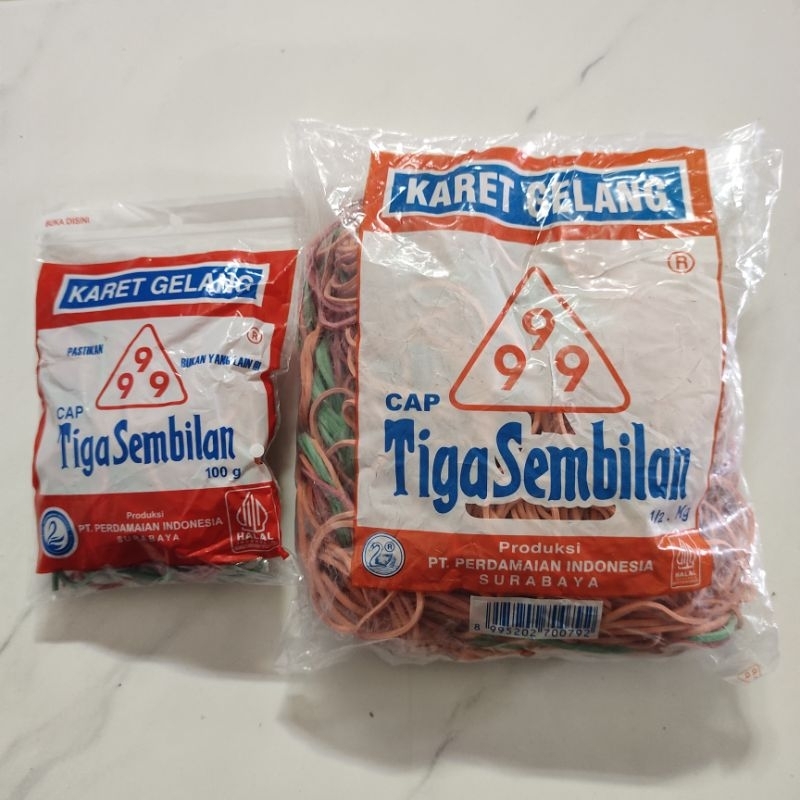 

KARET GELANG MERK TIGA SEMBILAN 999 ASLI | 1/2KG