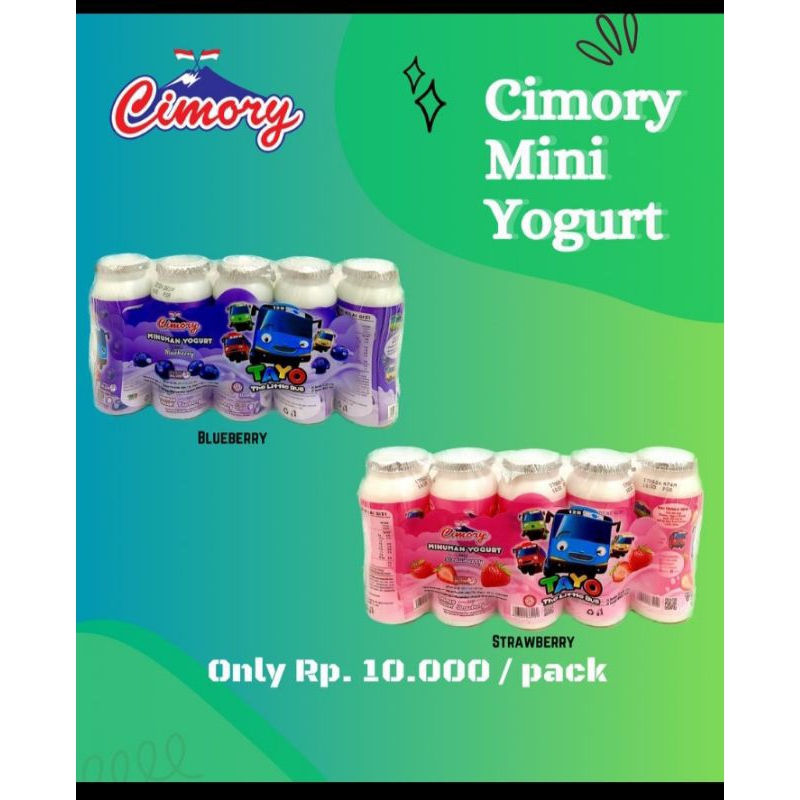

cimory yogurt drink 1slop isi 5 botol strawberry /blueberry